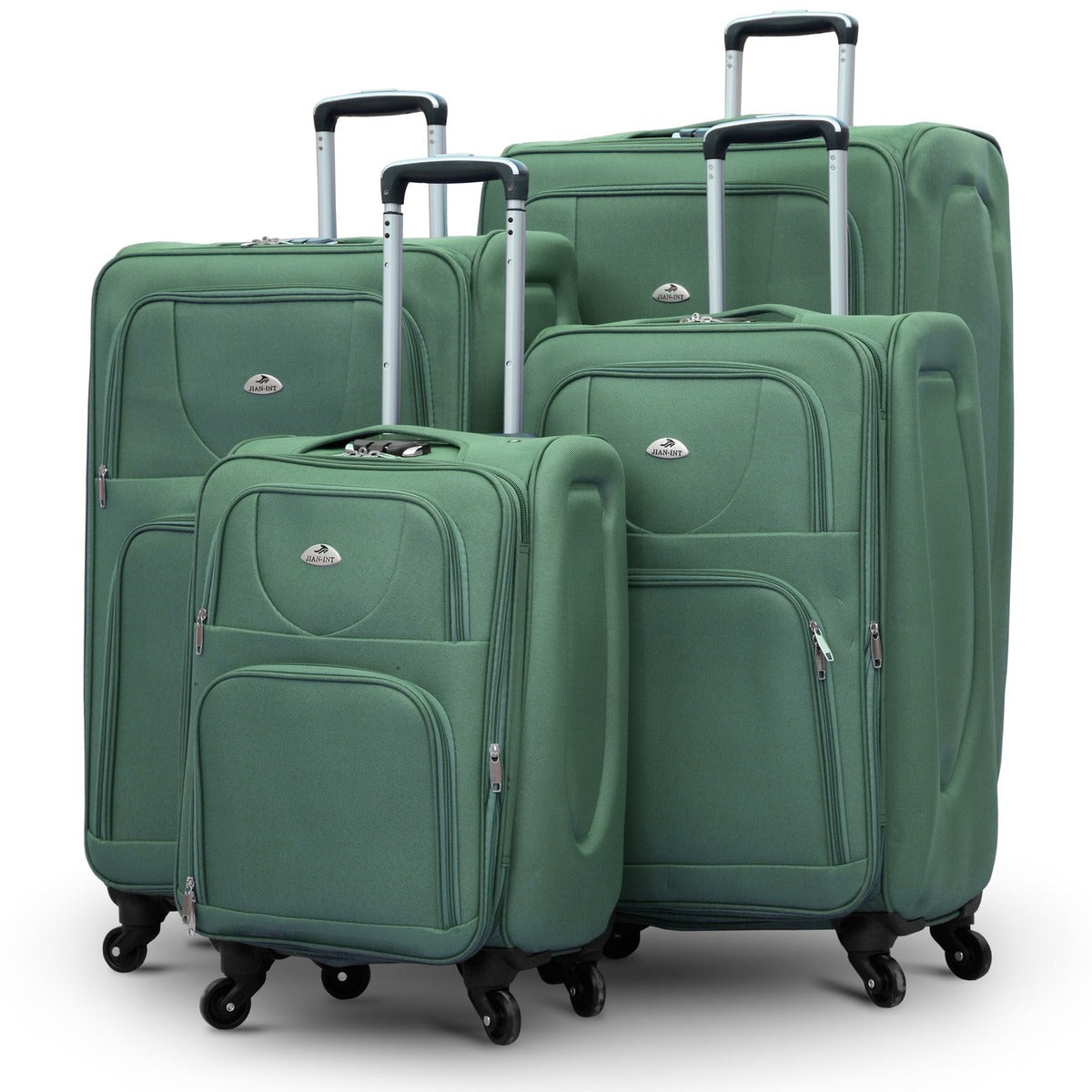 4 Piece Full Set 20" 24" 28" 32 Inches SJ JIAN 4 Wheel Lightweight Soft Material Luggage Bag Zaappy