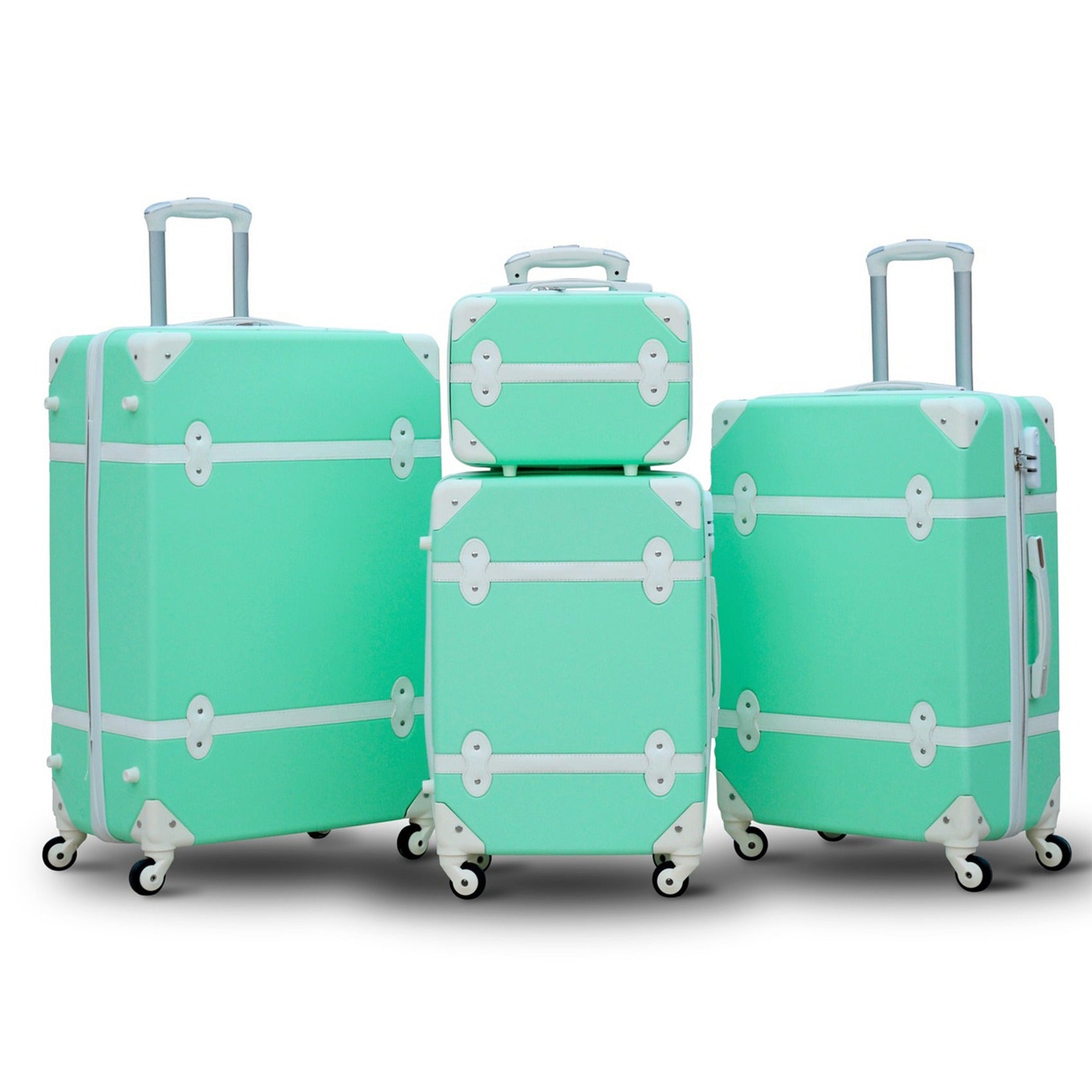 Corner Guard ABS Lightweight Luggage Bag with Spinner Wheel | 4 Piece Set 7, 20, 24 and 28 Inches