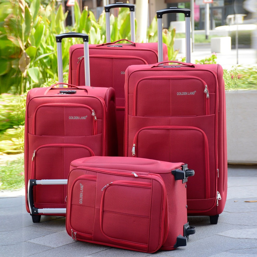 4 Piece Set 20" 24" 28" 32 Inches 2 Wheel Soft Material Travel Luggage Bag