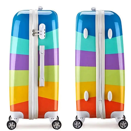 3 Pcs Set 20" 24" 28 Inches Rainbow Printed Lightweight Luggage | Hard Case Trolley Bag