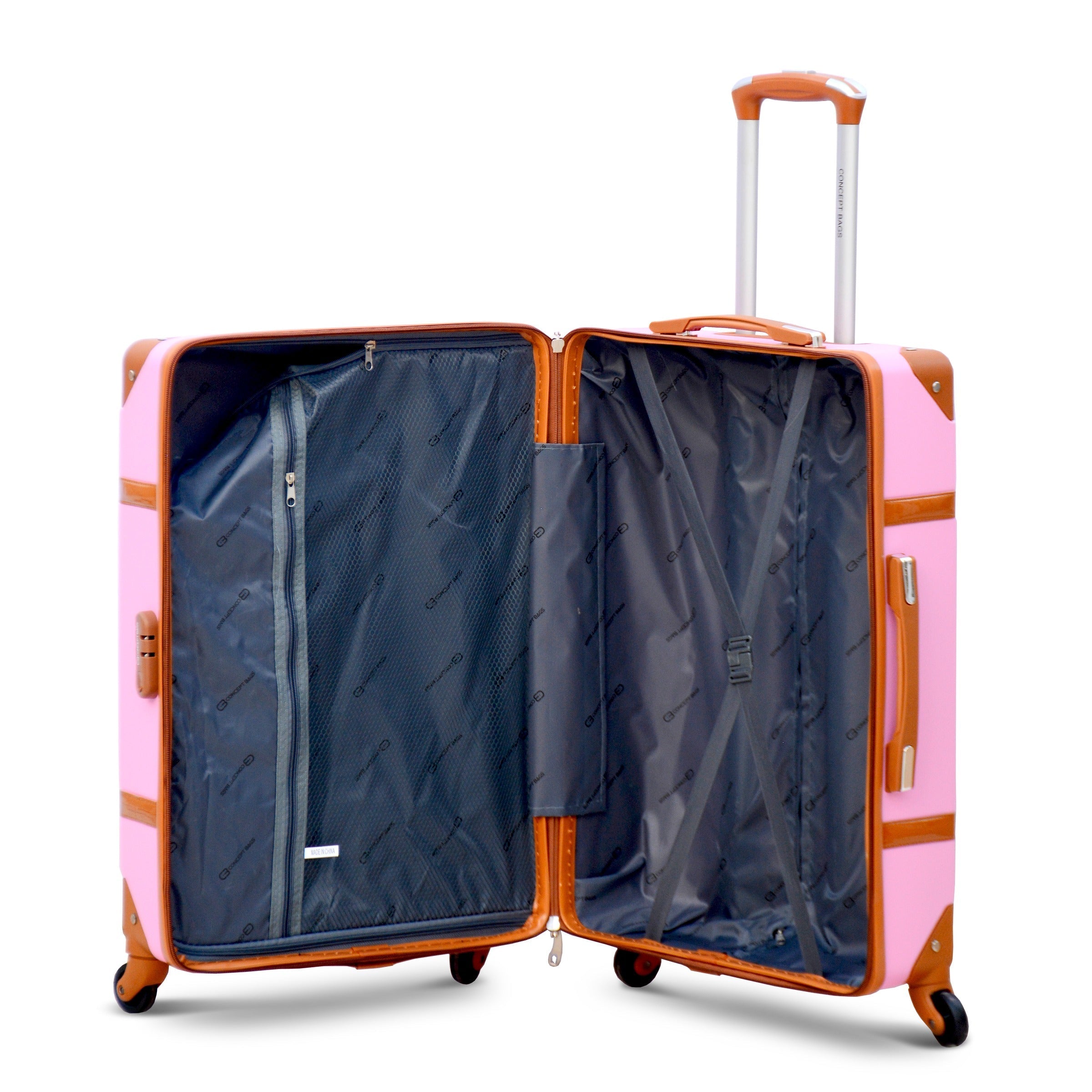 28" Pink Corner Guard Lightweight ABS Luggage Bag With Spinner Wheel