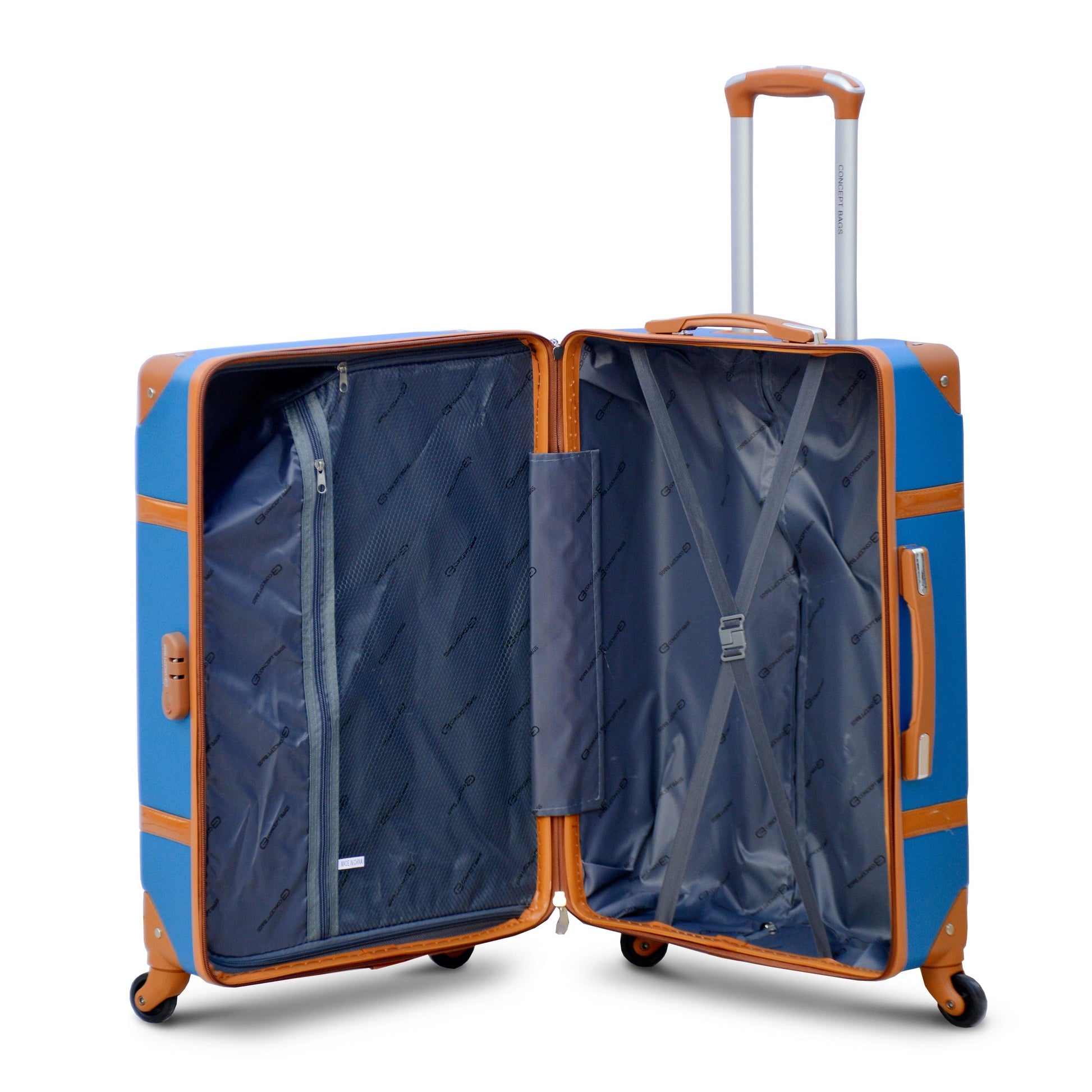 spinner wheel lightweight luggage 28 inch blue trolley top with number lock system Zaappy UAE