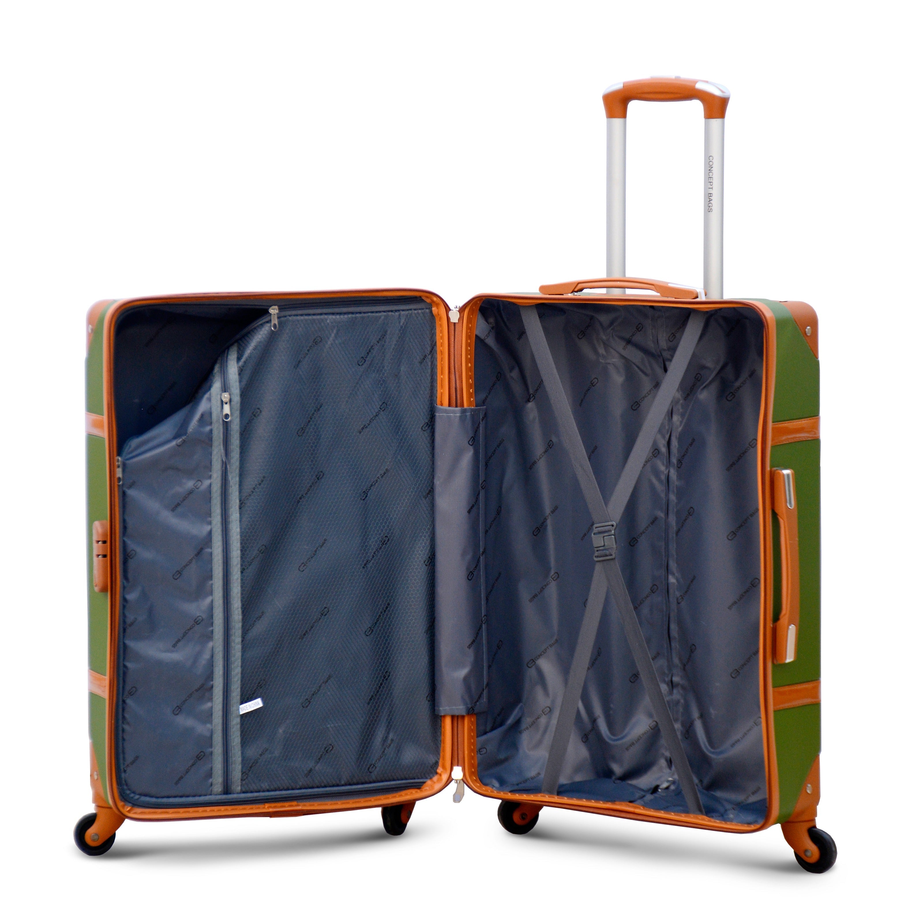 28" Green Lightweight Corner Guard ABS Luggage | Hard Case Trolley Bag