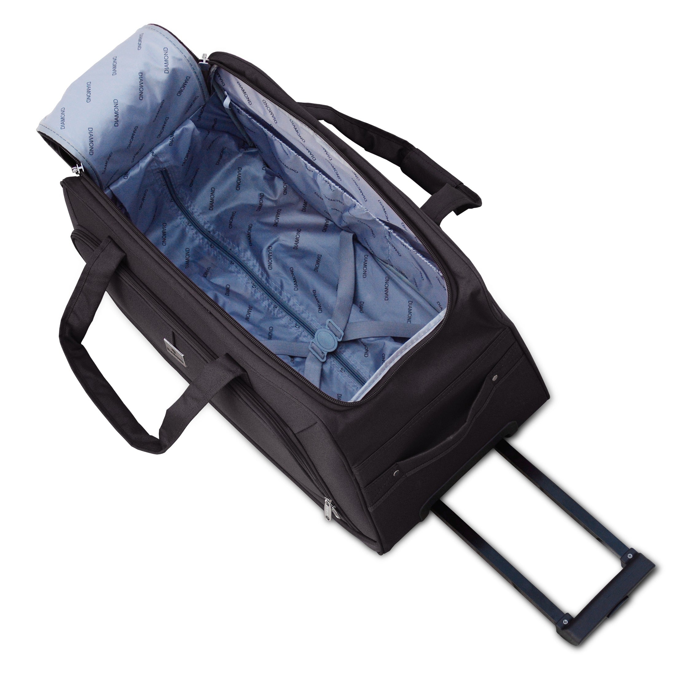 Wheeled Black Material Duffel Bag | Handle to Carry Travel Capacity Duffel Bag