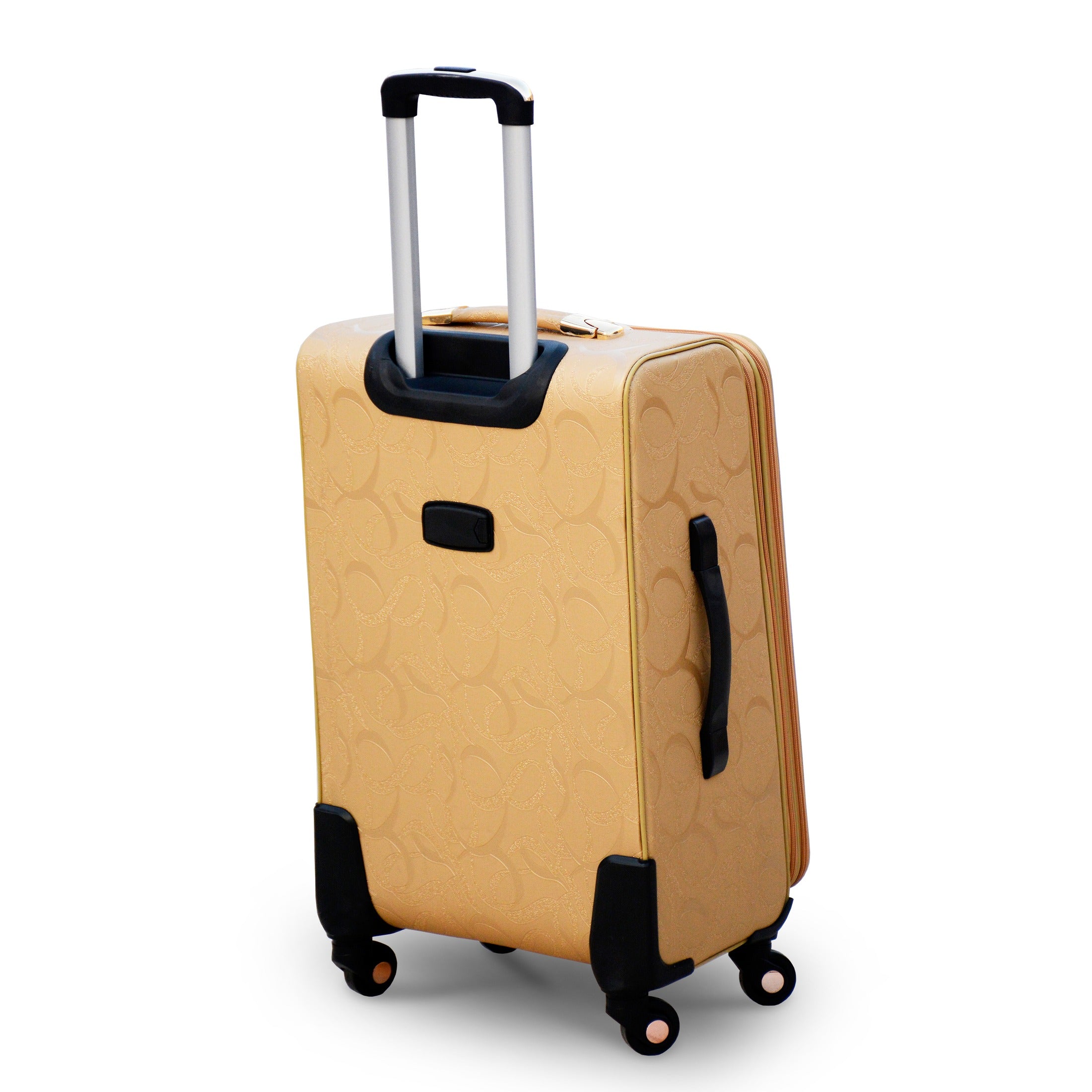 Glittering Gold with Stone ASD PU Leather Luggage | 4 Pcs Set 7, 20, 24 and 28 Inches