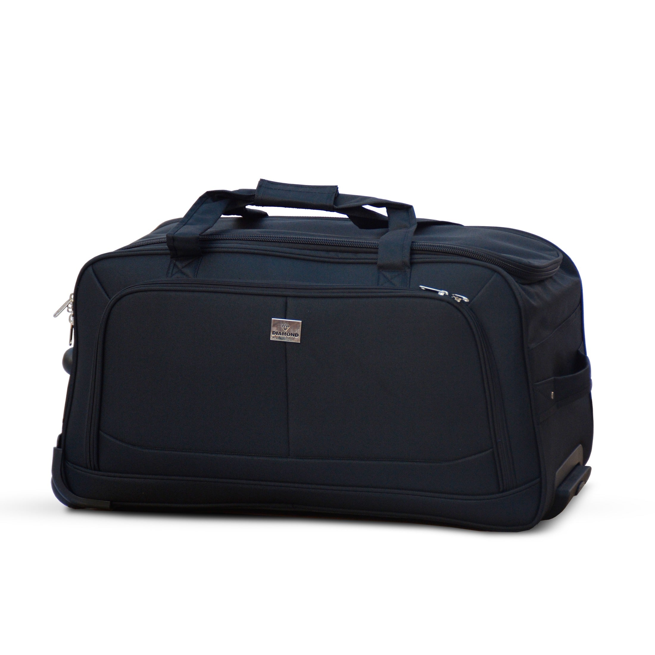 Wheeled Black Material Duffel Bag | Handle to Carry Travel Capacity Duffel Bag