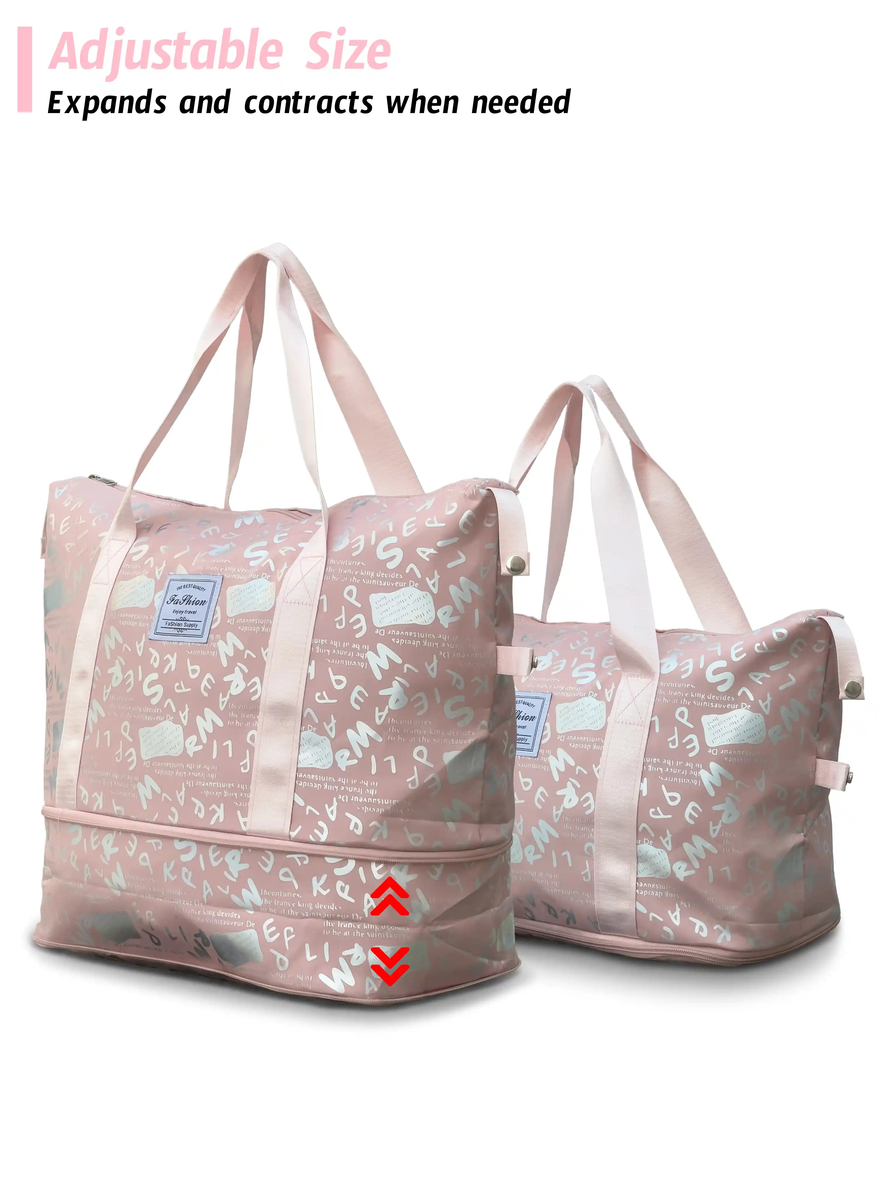Cute Alphabet Printed Expandable Stylish Outdoor Tote Bag in Multiple Colours