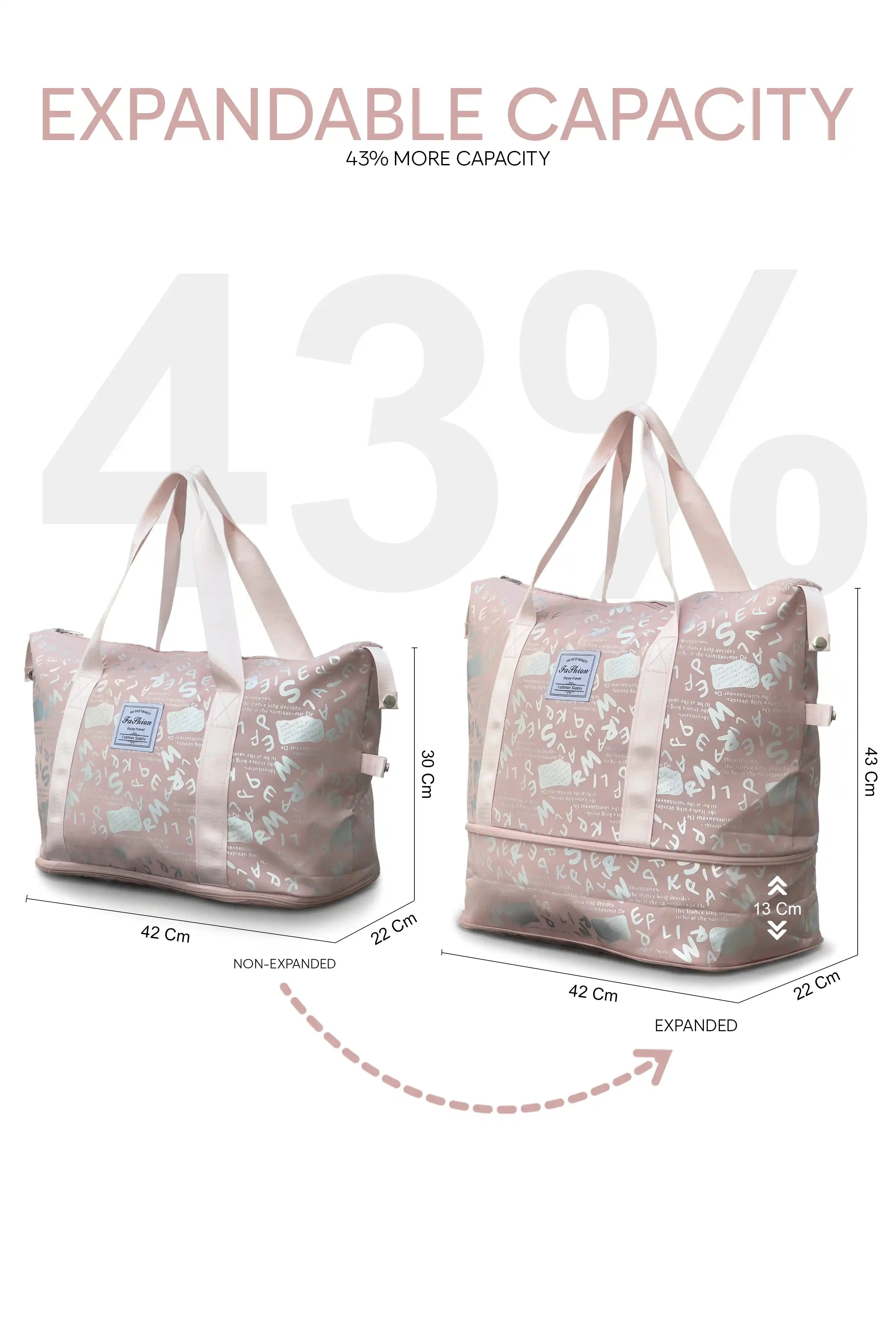 Cute Alphabet Printed Expandable Stylish Outdoor Tote Bag in Multiple Colours