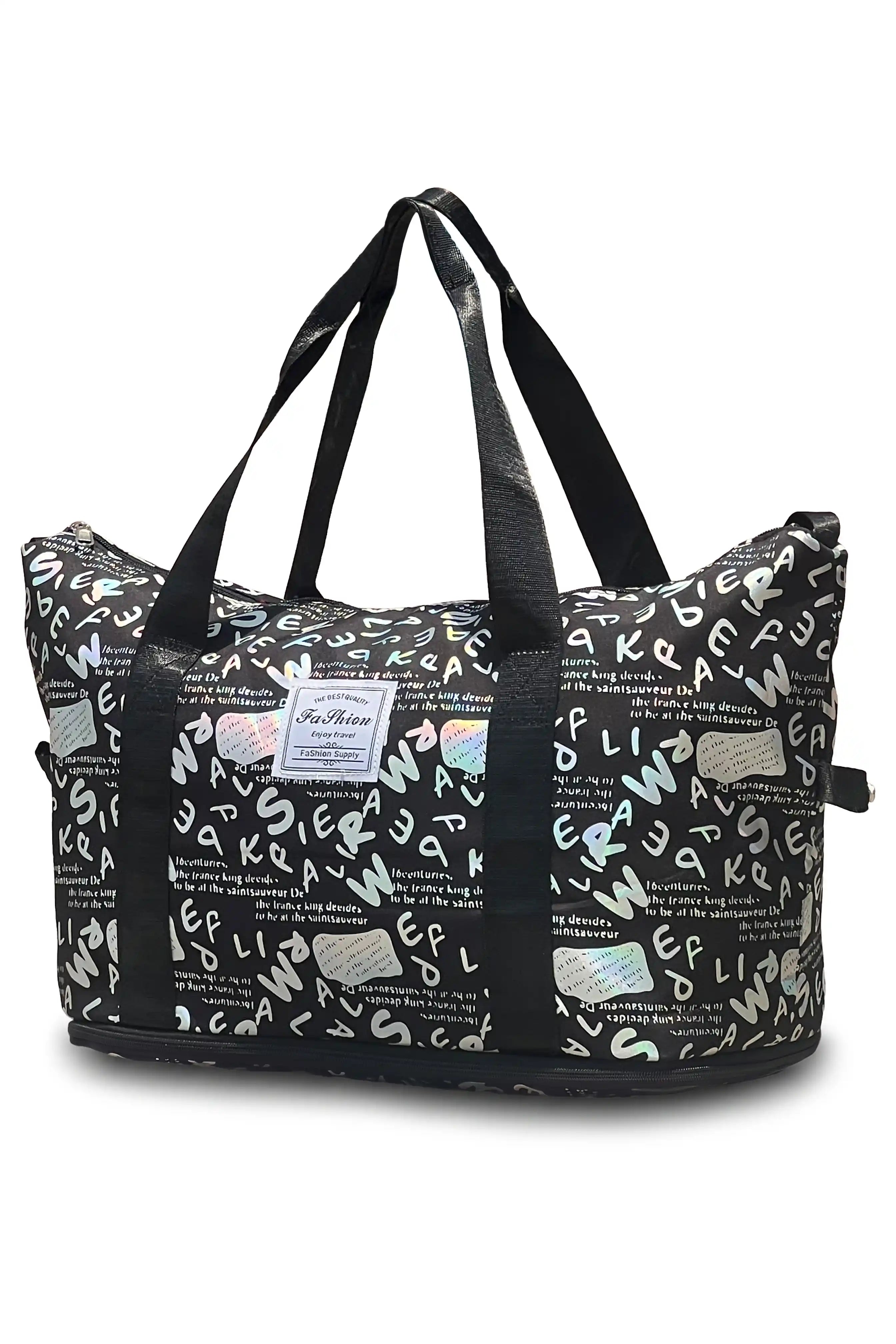 Cute Alphabet Printed Expandable Stylish Outdoor Tote Bag in Multiple Colours