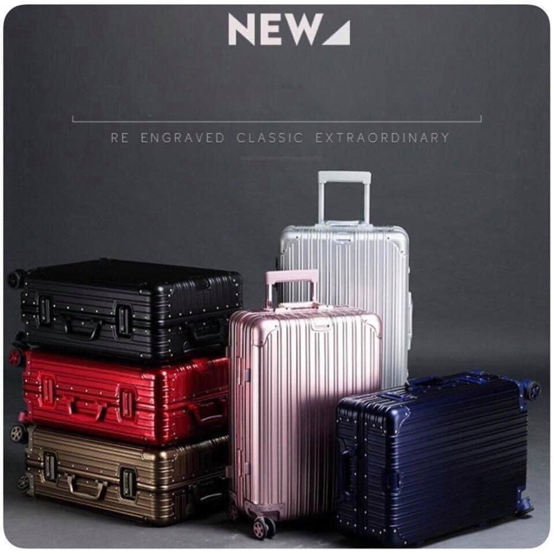 20 Inch Aluminium Framed Hard Shell Without Zipper Carry On Luggage Bags with Spinner Wheels
