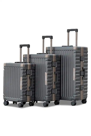 Aeris Aluminium Framed Lightweight 3 Pcs Set (20/24/28 Inch) Luggage Bags with Smooth Spinner Wheels