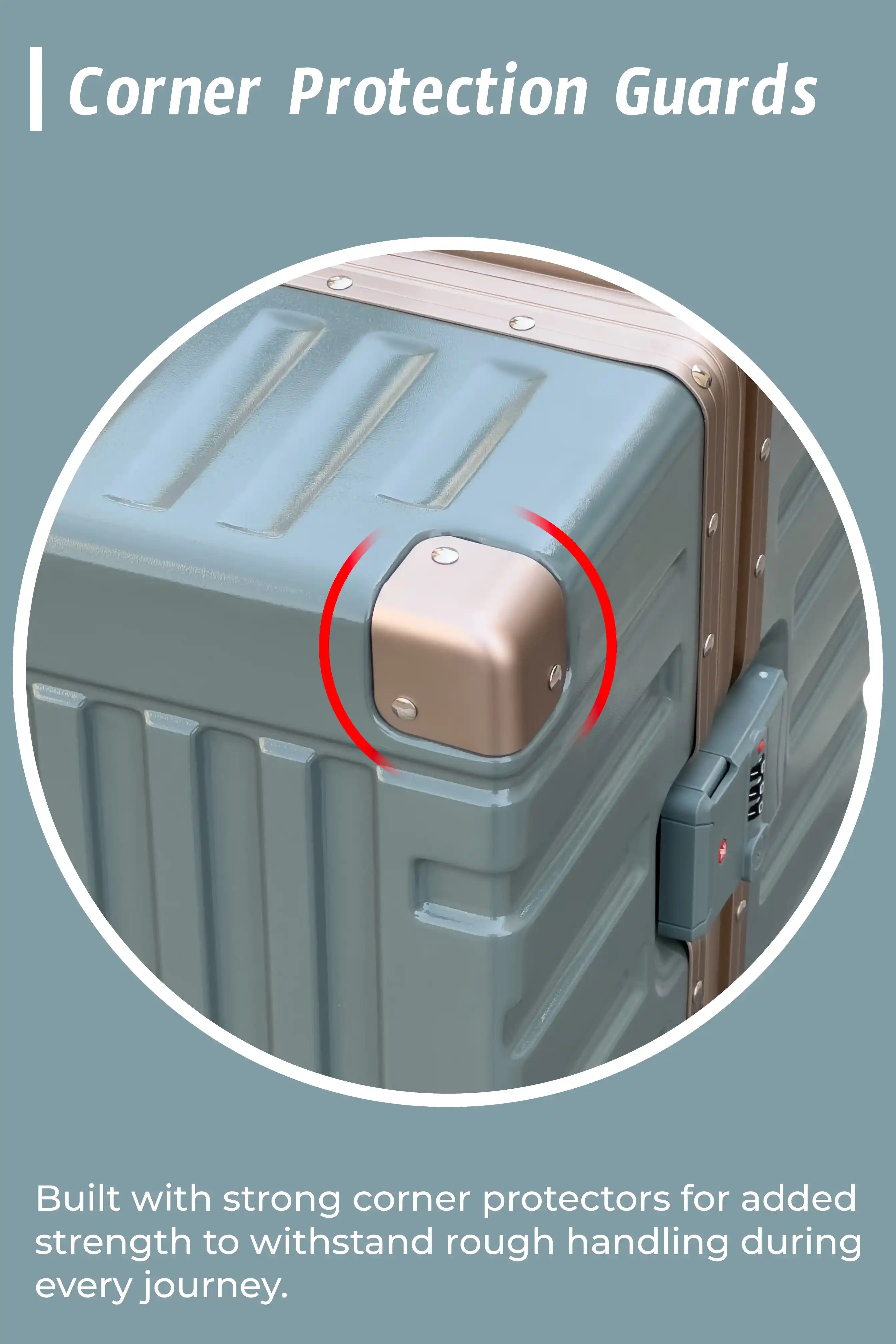Aeris Aluminium Framed Lightweight 3 Pcs Set (20/24/28 Inch) Luggage Bags with Smooth Spinner Wheels