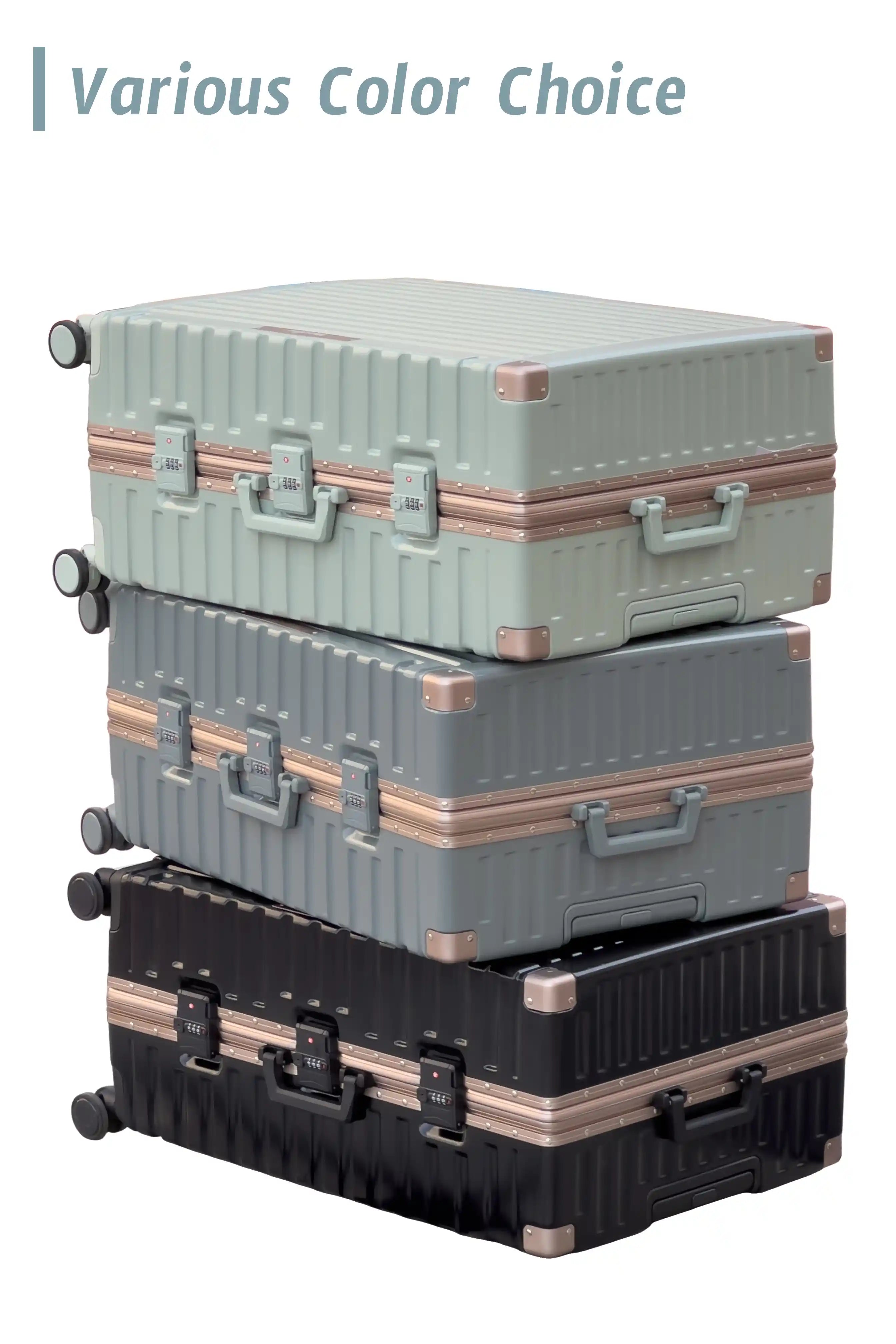 Aeris Aluminium Framed Lightweight 3 Pcs Set (20/24/28 Inch) Luggage Bags with Smooth Spinner Wheels