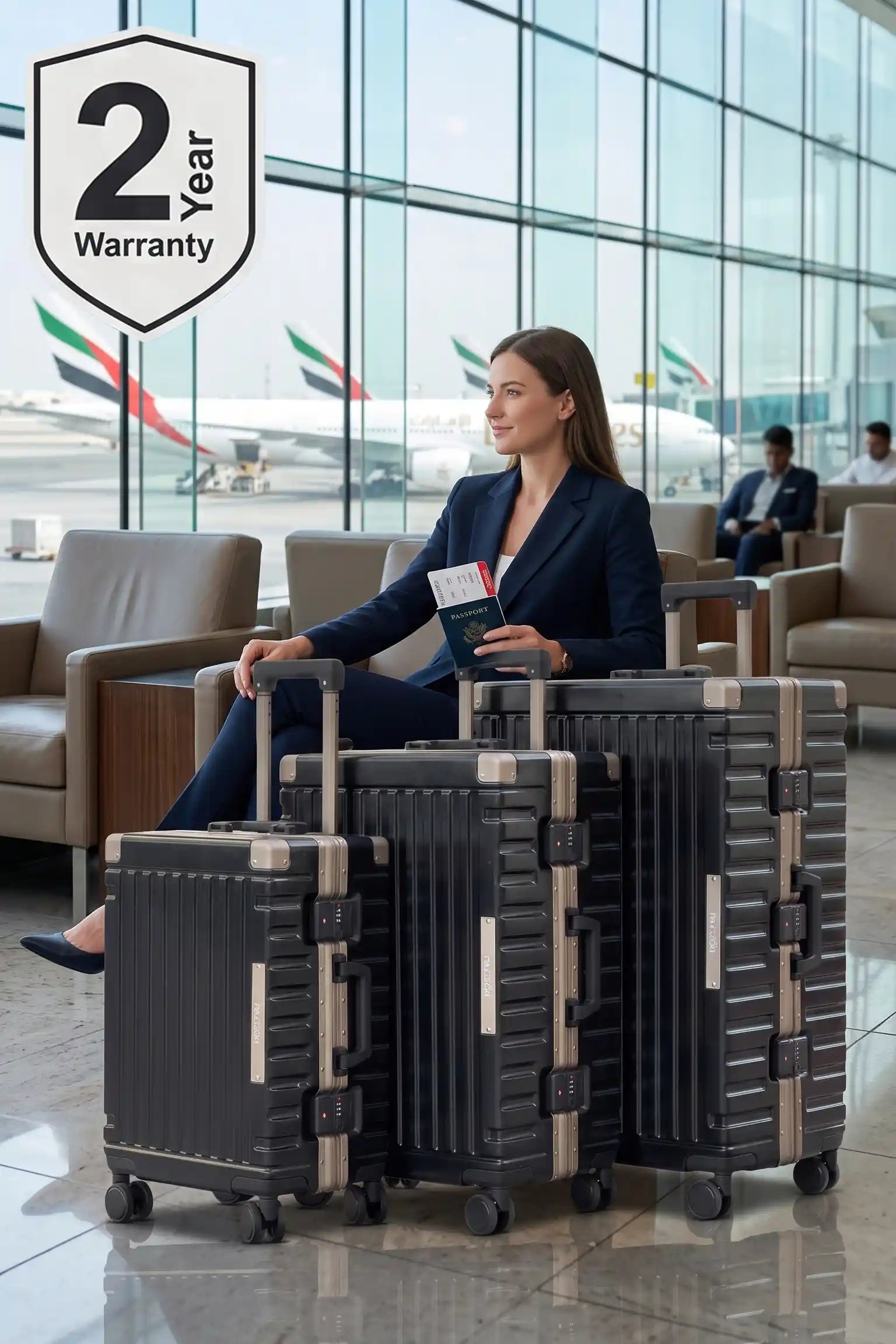 Aeris Aluminium Framed Lightweight 3 Pcs Set (20/24/28 Inch) Luggage Bags with Smooth Spinner Wheels