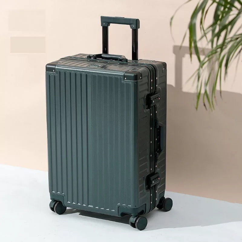 28 Inch Large Size Aluminium Framed Hard Shell Zipperless Suitcase Spinner Wheel TSA Luggage