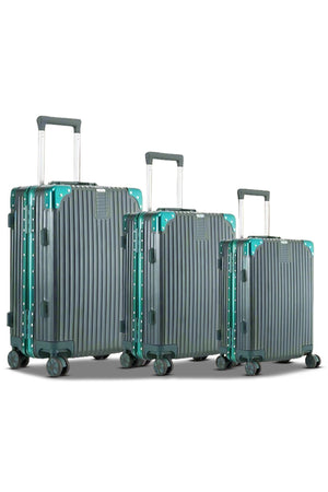 Aluminium Framed Hard Shell Luggage Without Zipper Suitcase with 8 Smooth Spinner Wheels | 3 Piece Set 20, 24 and 28 Inches