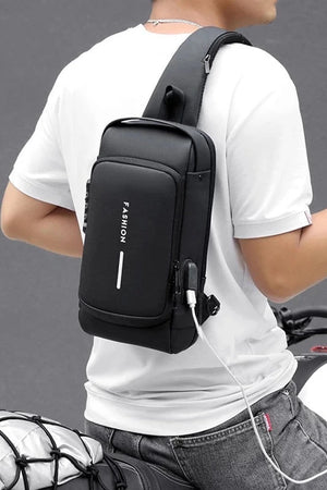 Anti theft Cross body Travel Sling Back Pack USB Type | Top Trending Chest Bag