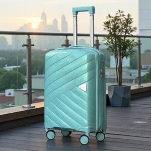 20 Inch Aqualite Glossy PP Unbreakable Hard Shell Cabin Carry On Luggage with Spinner Wheels