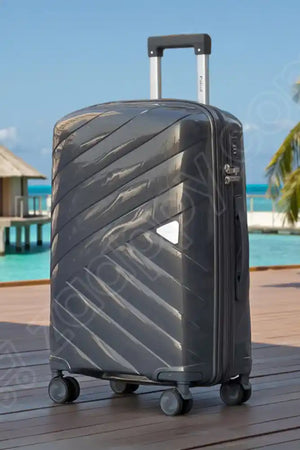 24 Inch Aqualite Glossy PP Unbreakable Hard Shell Medium Checked Luggage with Spinner Wheels