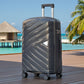 24 Inch Aqualite Glossy PP Unbreakable Hard Shell Medium Checked Luggage with Spinner Wheels