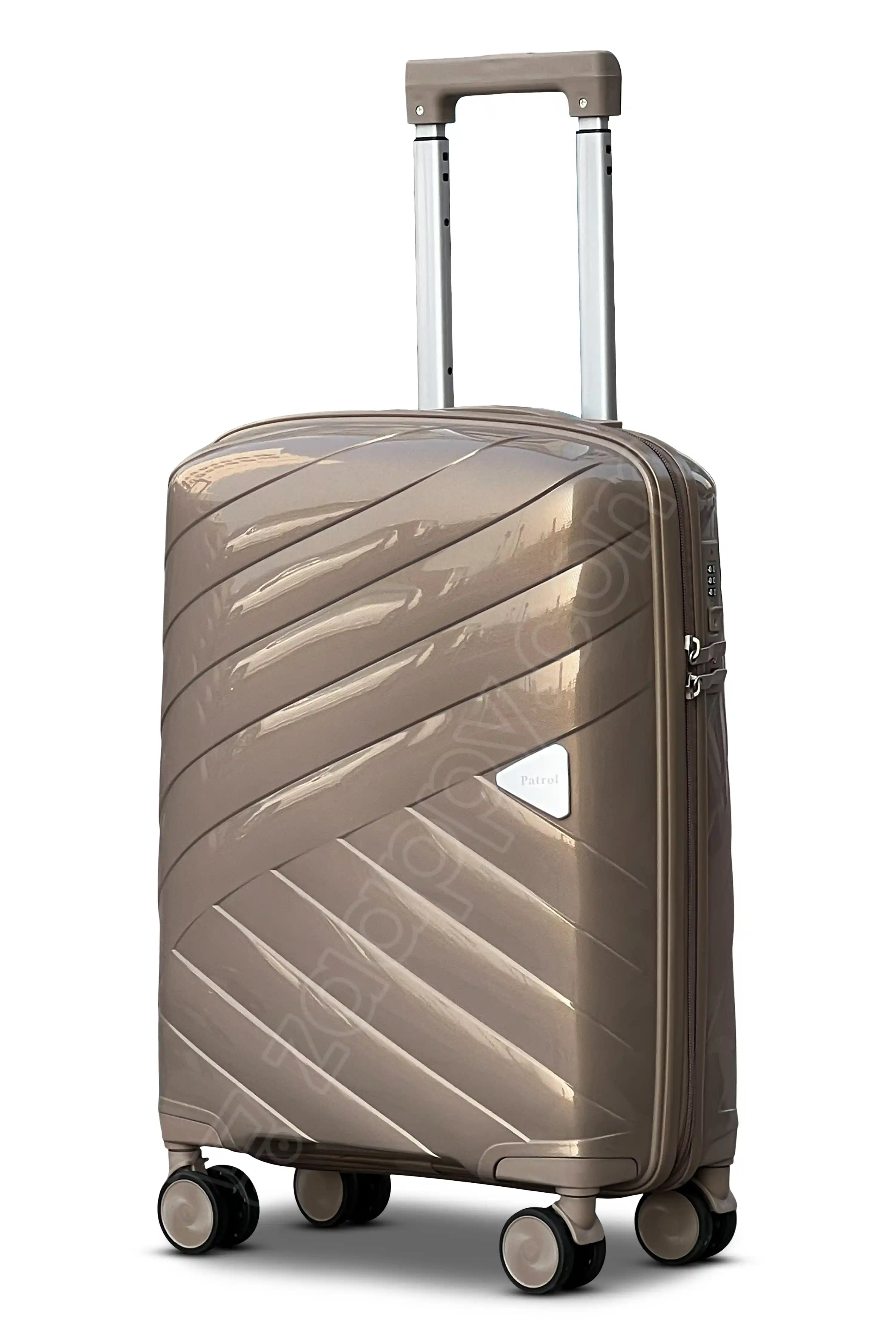 20 Inch Aqualite Glossy PP Unbreakable Hard Shell Cabin Carry On Luggage with Spinner Wheels