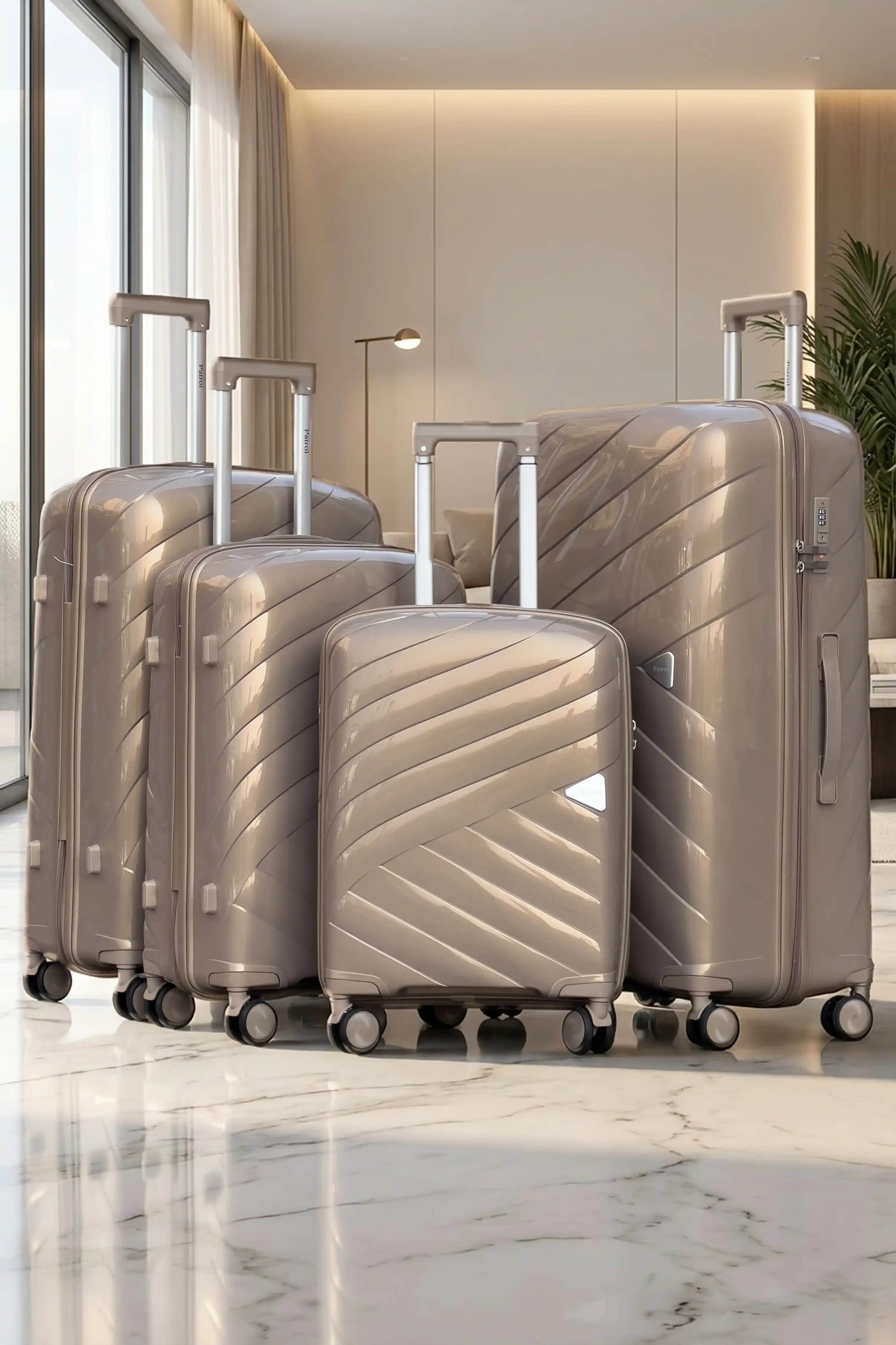 Aqualite Glossy 4 Pcs Hardside Luggage Set Durable Unbreakable PP Spinner Suitcase