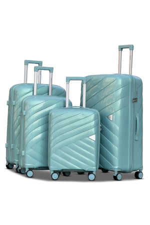 Aqualite Glossy 4 Pcs Hardside Luggage Set Durable Unbreakable PP Spinner Suitcase