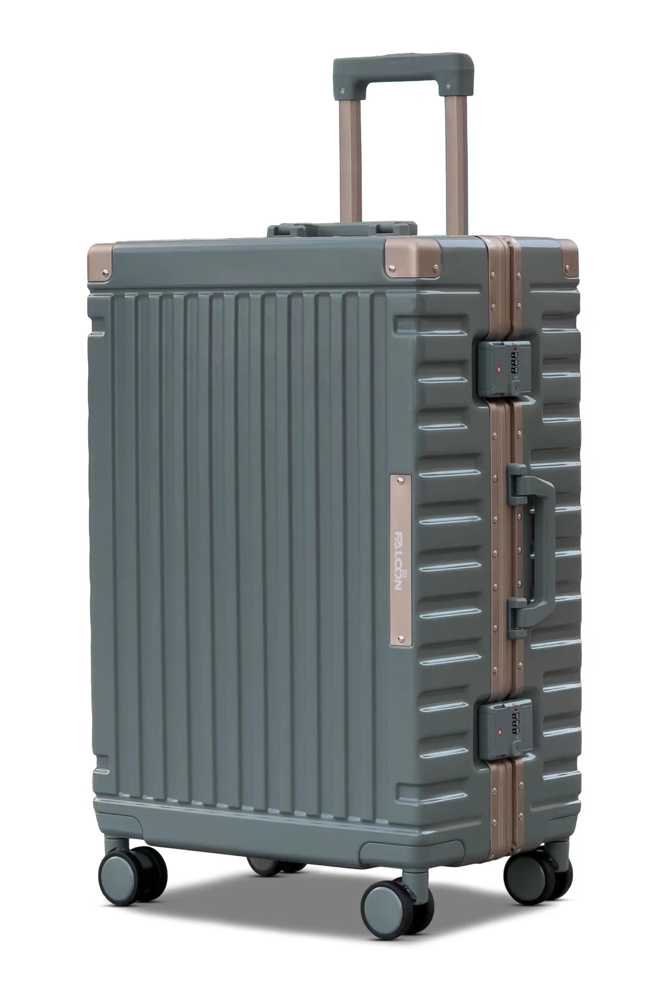 Aeris Aluminium Framed Lightweight PC 3 Pcs Set (20/24/28 Inch) Luggage Bags with Smooth Spinner Wheels