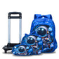 3 Pcs Set School Bag, Lightweight With Multiple Compartments And Adjustable Padded Straps