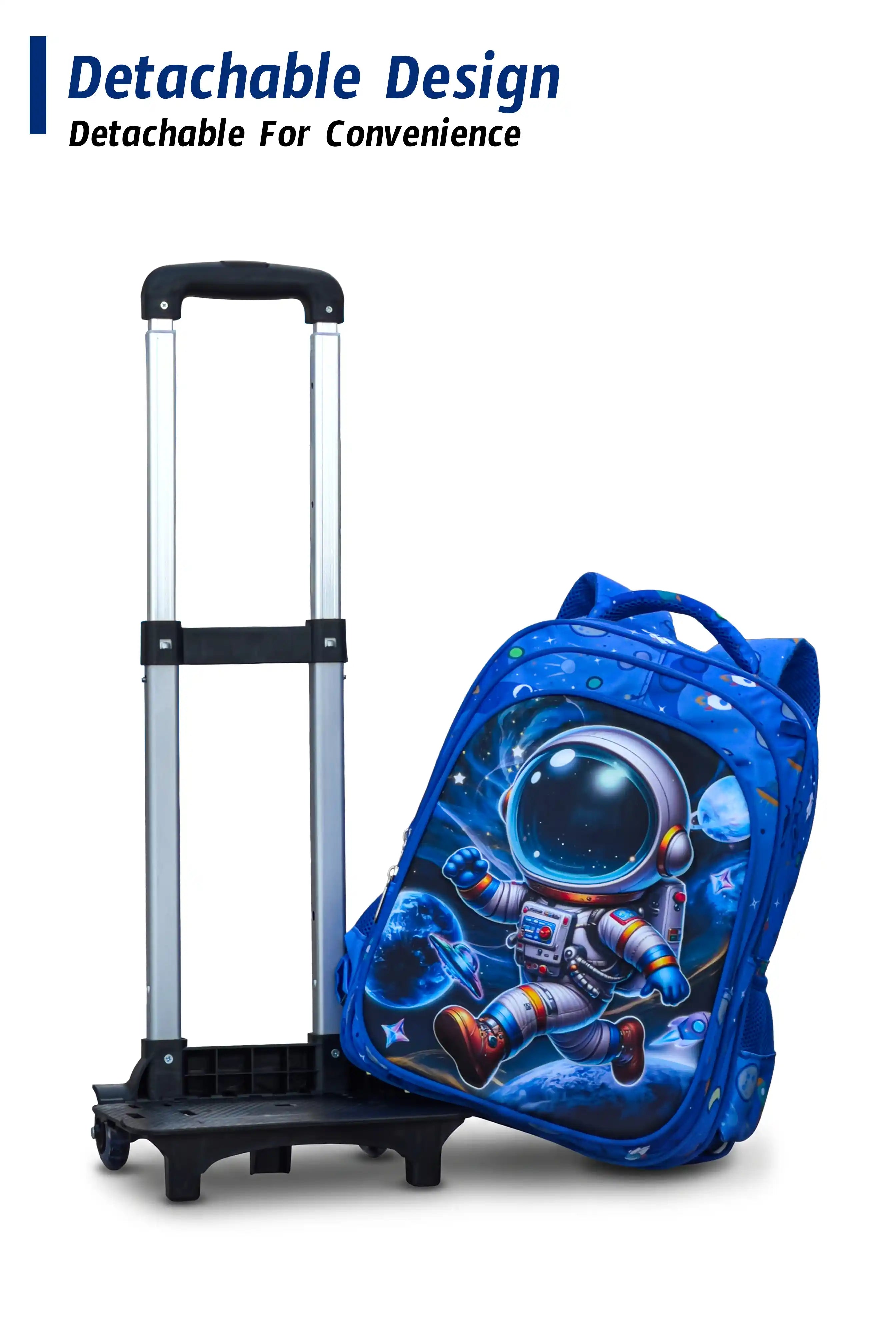 17 Inch Web Wheeled 3 Pcs School Bag, Lightweight With Multiple Compartments And Adjustable Padded Straps