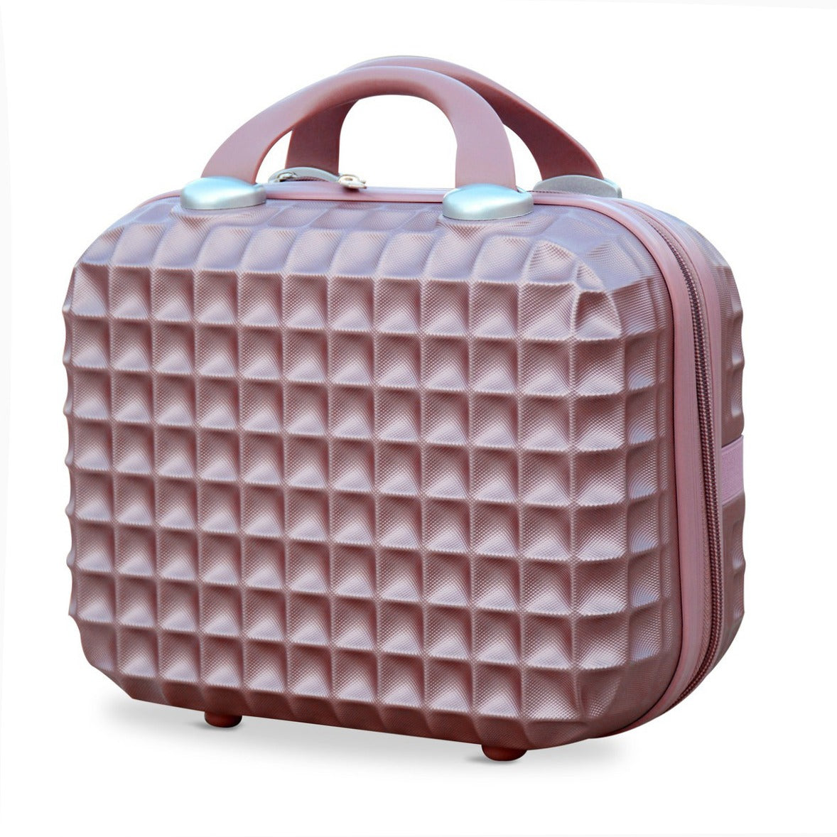 4 Piece Set 7" 20" 24" 28 Inches Rose Gold Colour Square Cut ABS Lightweight Beauty Case Zaappy.com