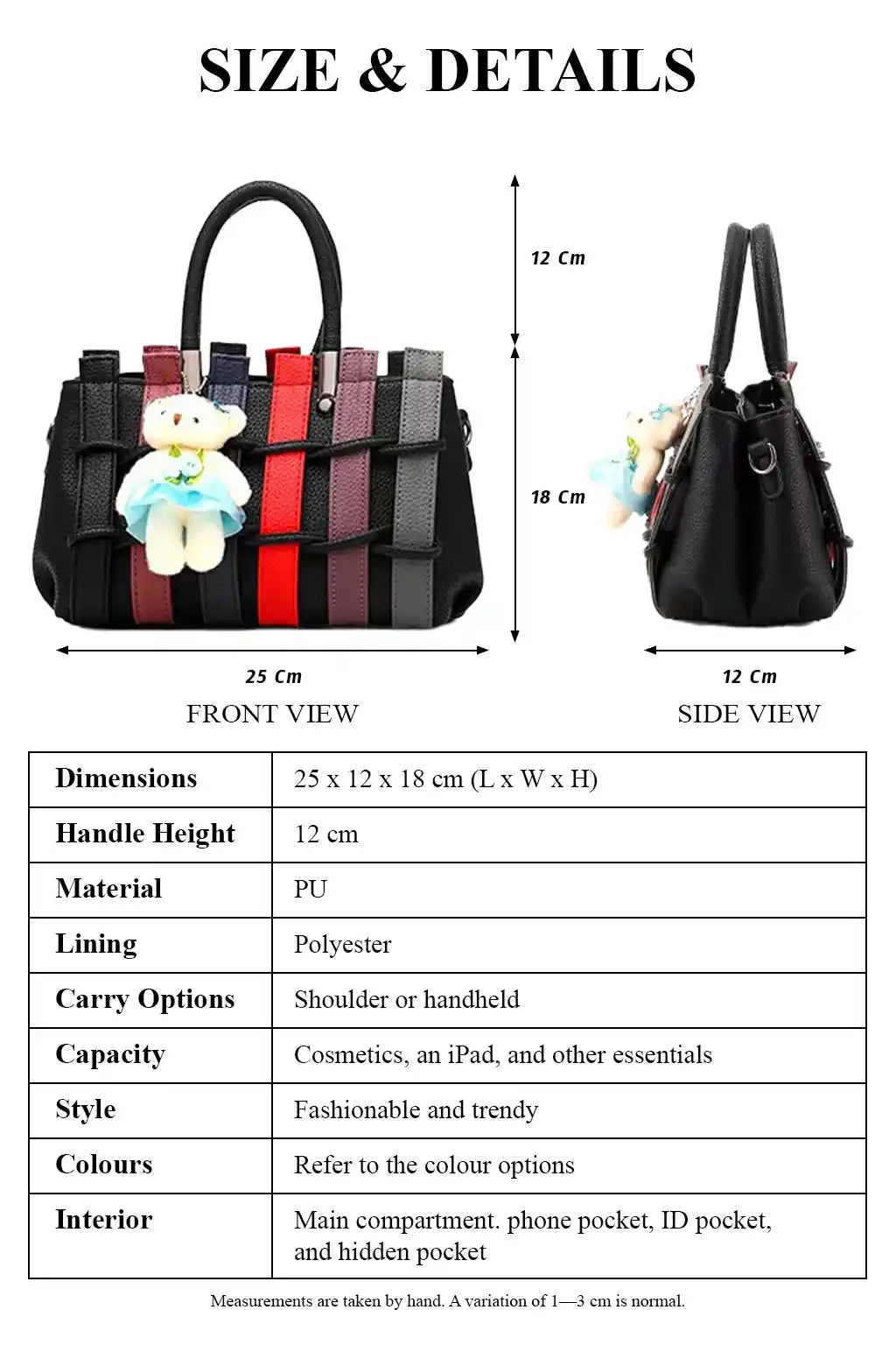 Stylish Ladies Bag, Bear Pendant Tote Shoulder Bag with Cute Teddy Charm