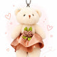 Bear Pendant PU Material Tote Bag With Teddy Bear Charm