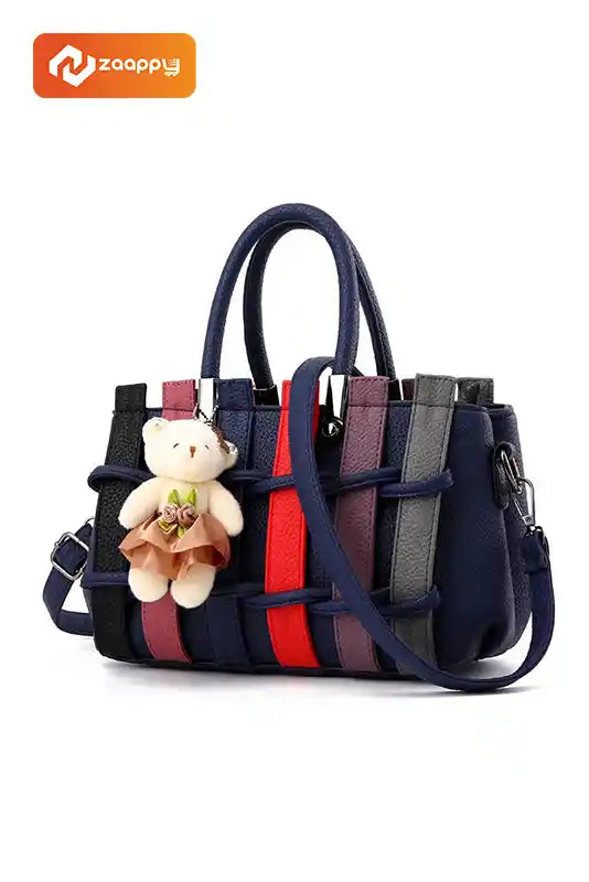 Stylish Ladies Bag, Bear Pendant Tote Shoulder Bag with Cute Teddy Charm