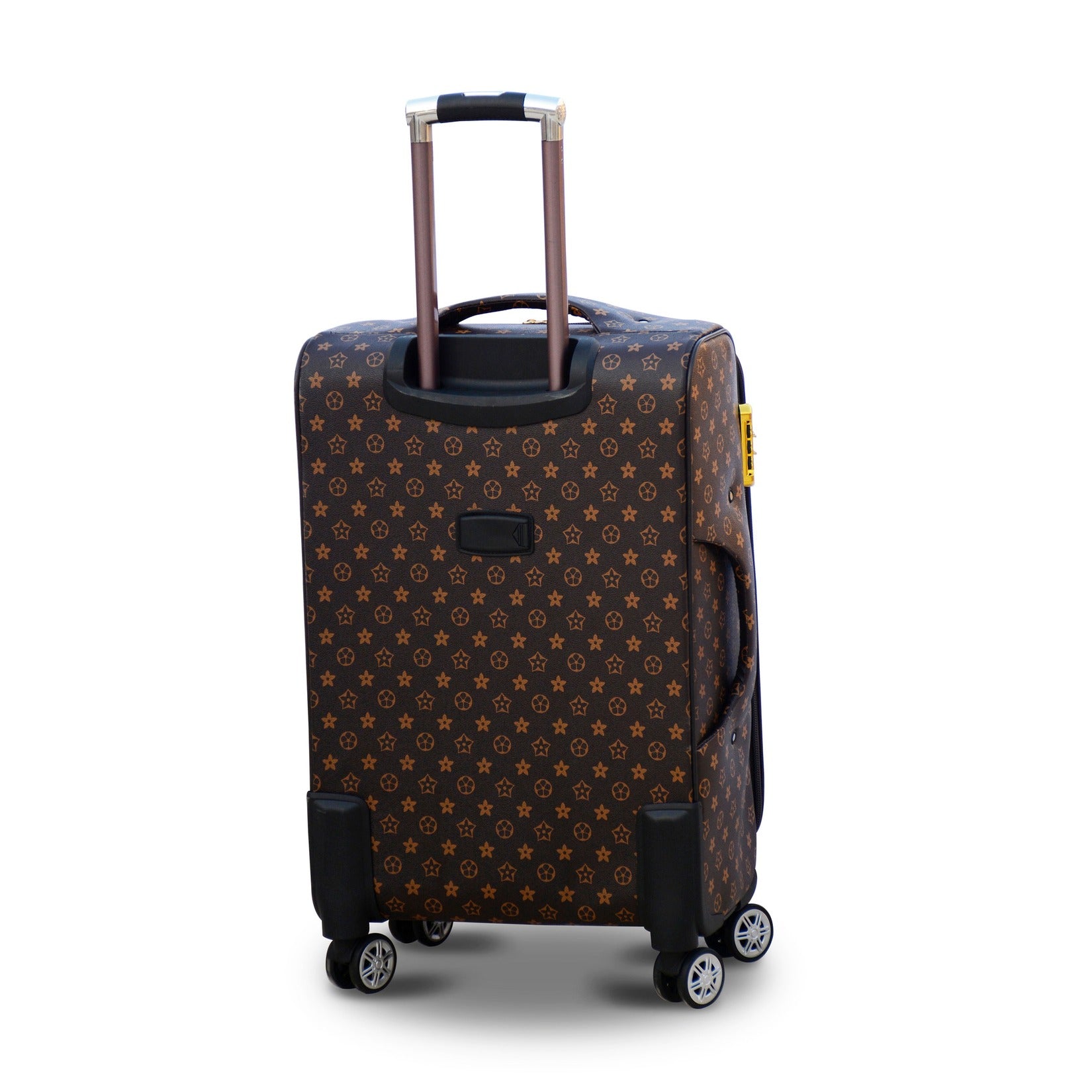 28" Brown Colour LVR PU Leather Luggage Lightweight Trolley Bag with Spinner Wheel