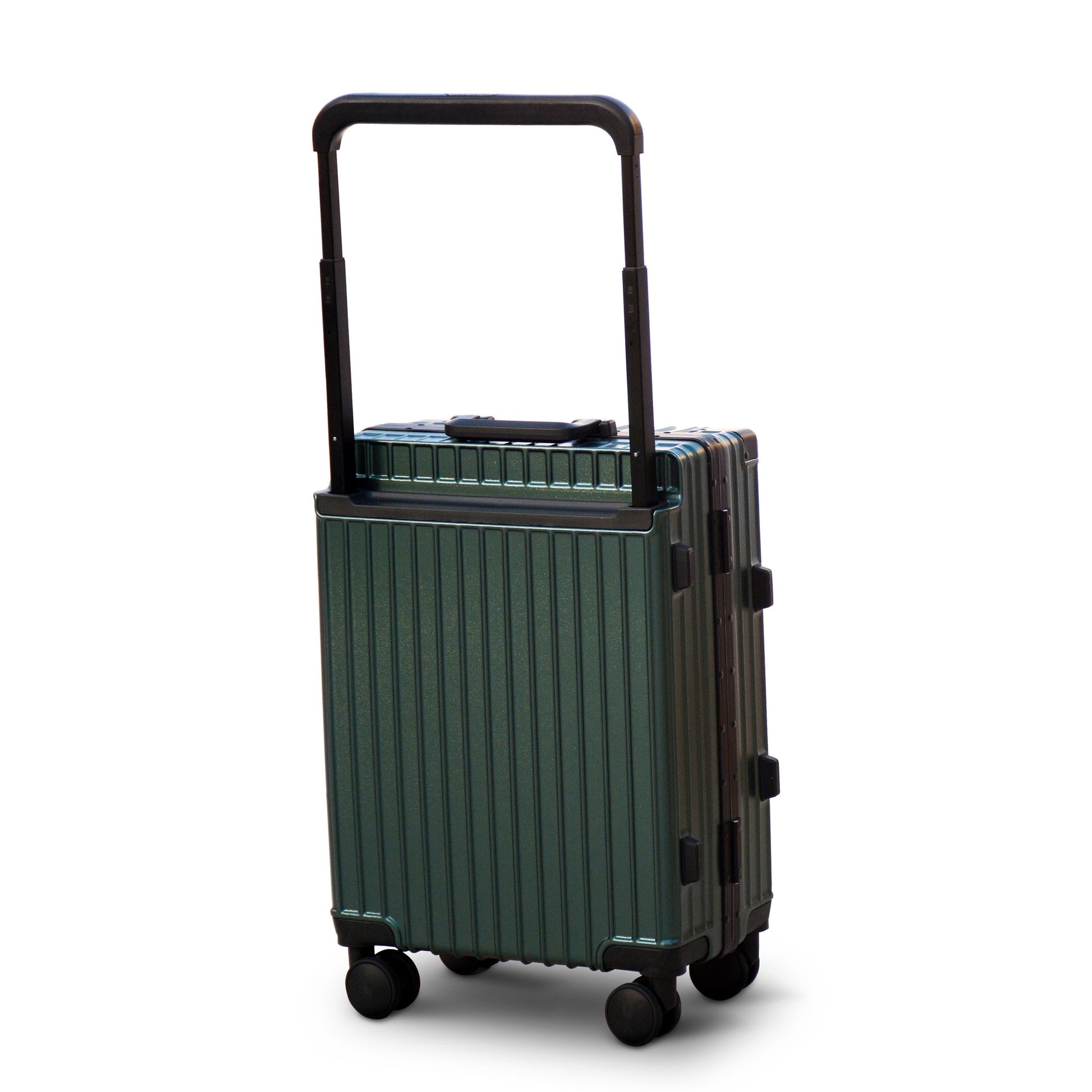 20" Green Colour Aluminium Framed Spinner ABS Hard Shell Without Zipper Carry On TSA Luggage Zaappy.com