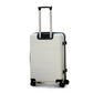 24" White Colour JIAN ABS Line Luggage Lightweight Hard Case Trolley Bag With Spinner Wheel Zaappy.com