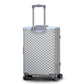 20" Silver Colour Aluminium Framed 3D Diamond ABS Hard Shell Without Zipper Carry On TSA Luggage Zaappy.com