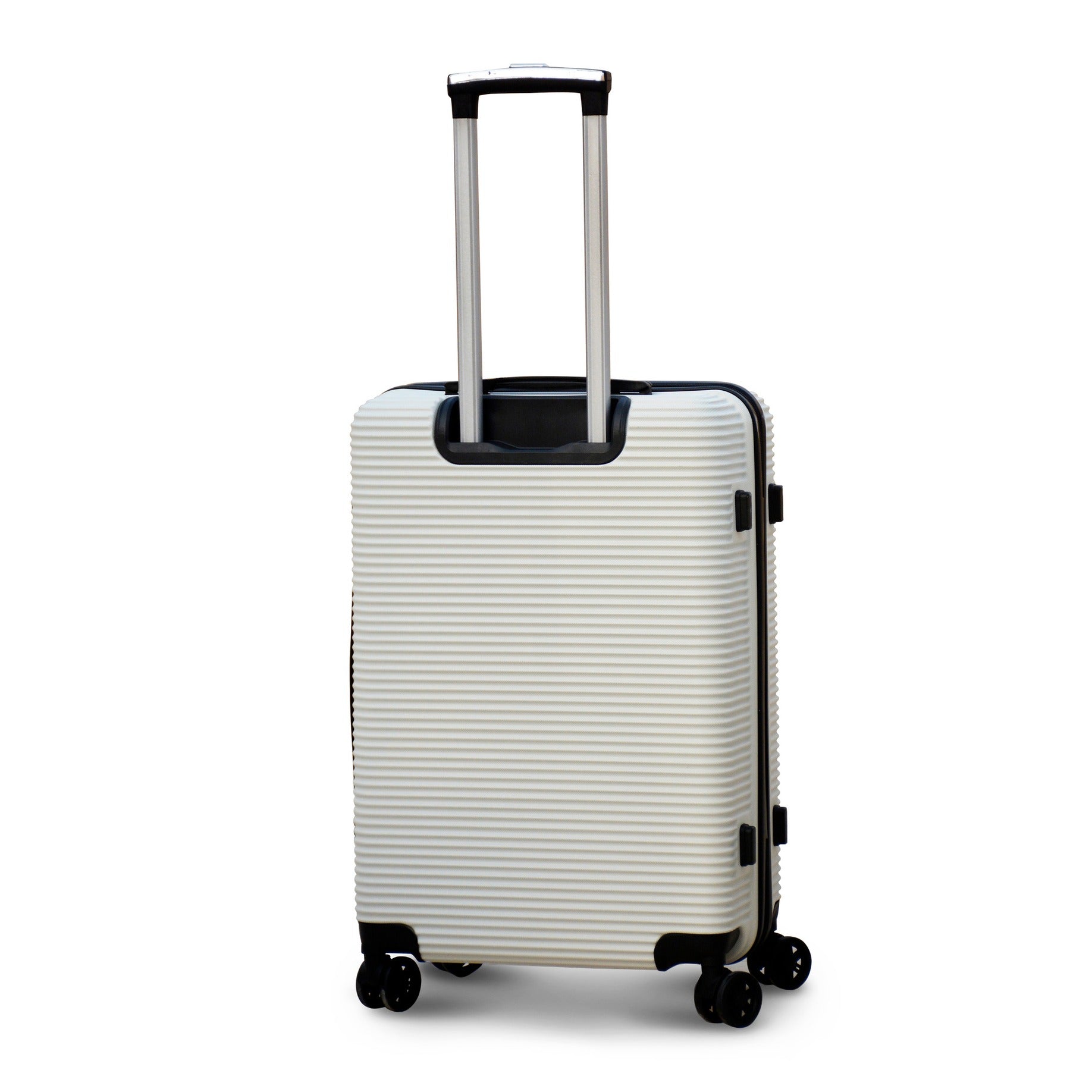 20" White Colour JIAN ABS Line Luggage Lightweight Hard Case Carry On Trolley Bag With Spinner Wheel Zaappy.com