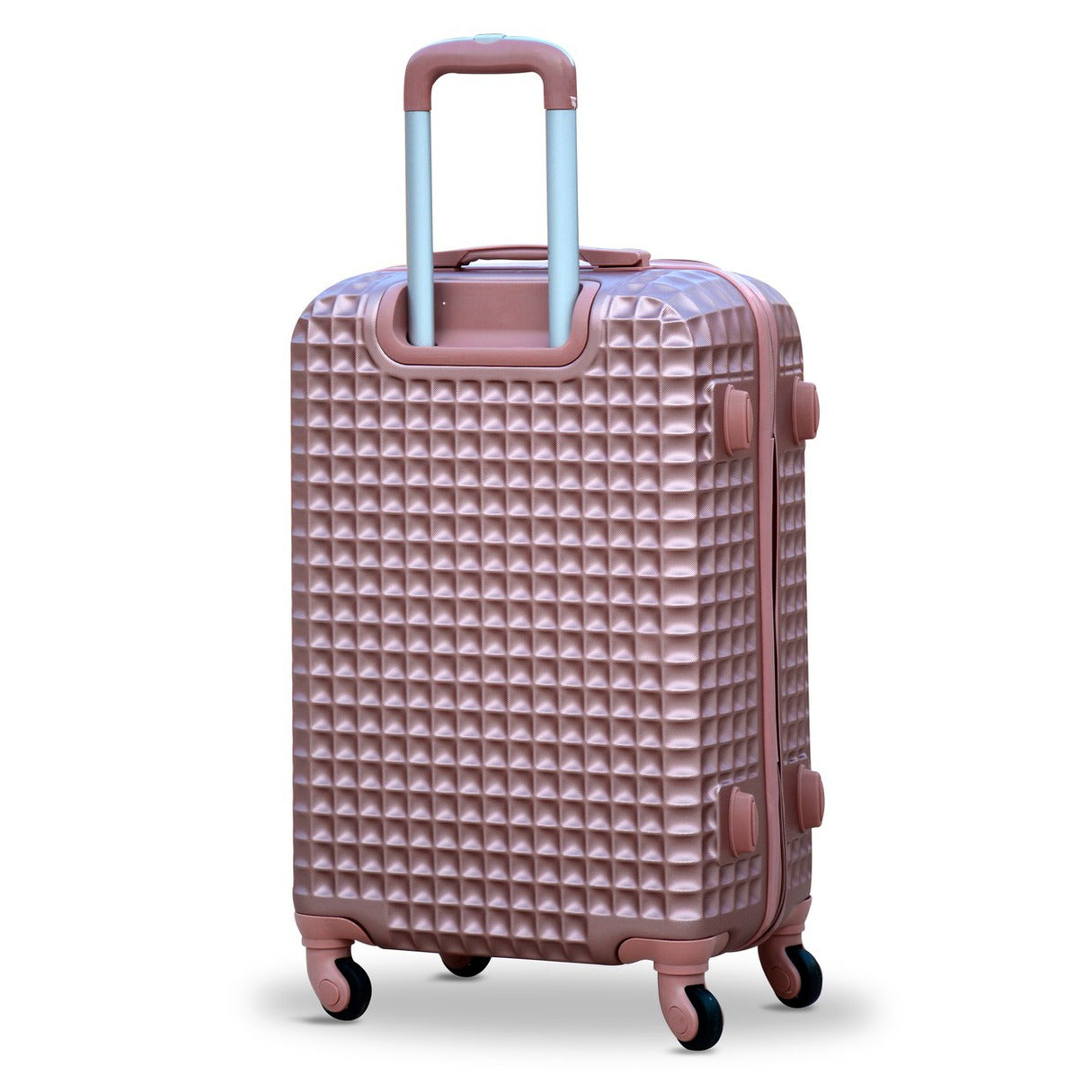 5 Piece Set 7" 20" 24" 28" 32 Inches Rose Gold Colour Square Cut ABS Lightweight Luggage Hard Case Trolley Bag | 2 Year Warranty