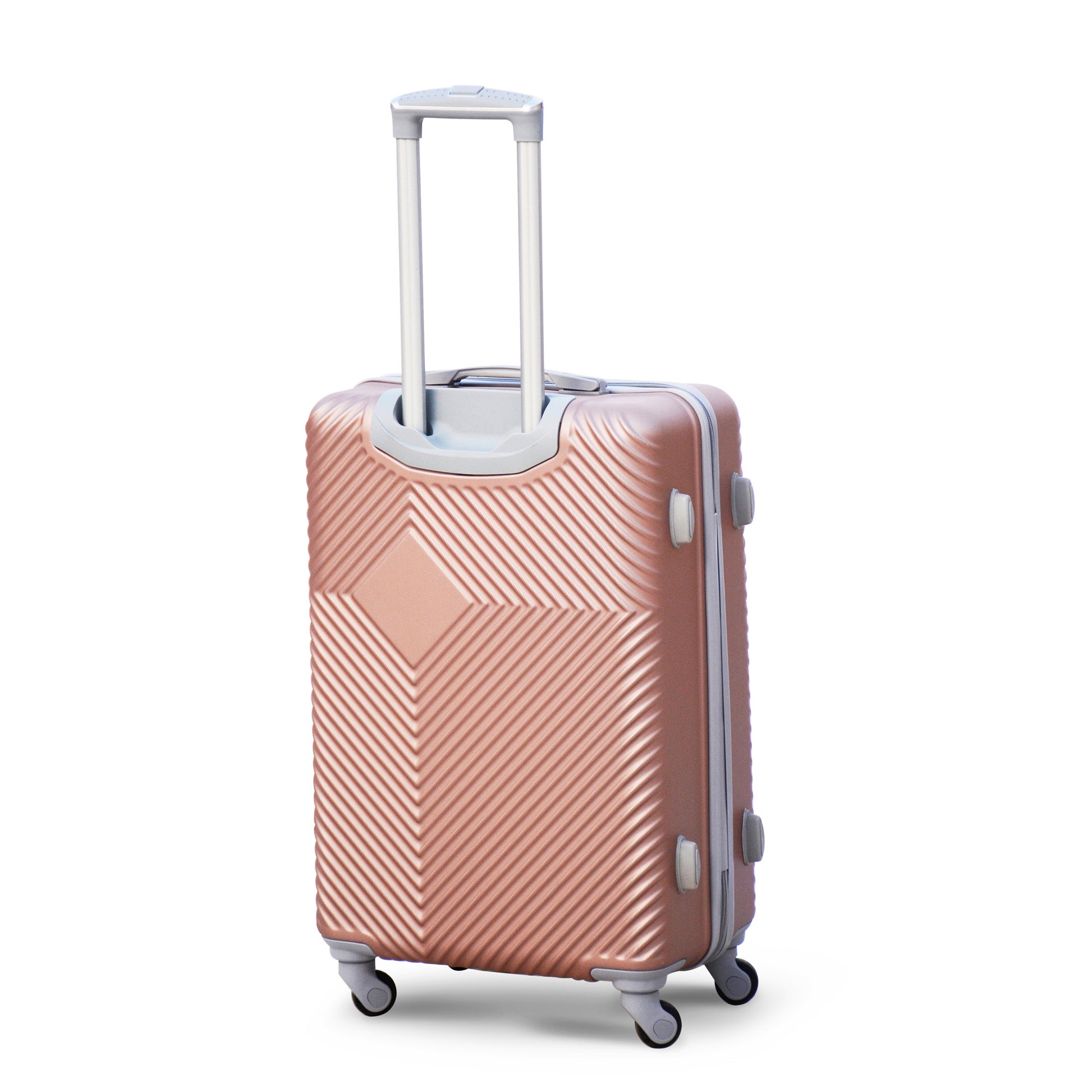 3 Pcs Full Set SI ABS Rose Gold Colour Lightweight Hard Case Luggage 20" 24" 28 Inch zaappy uAe