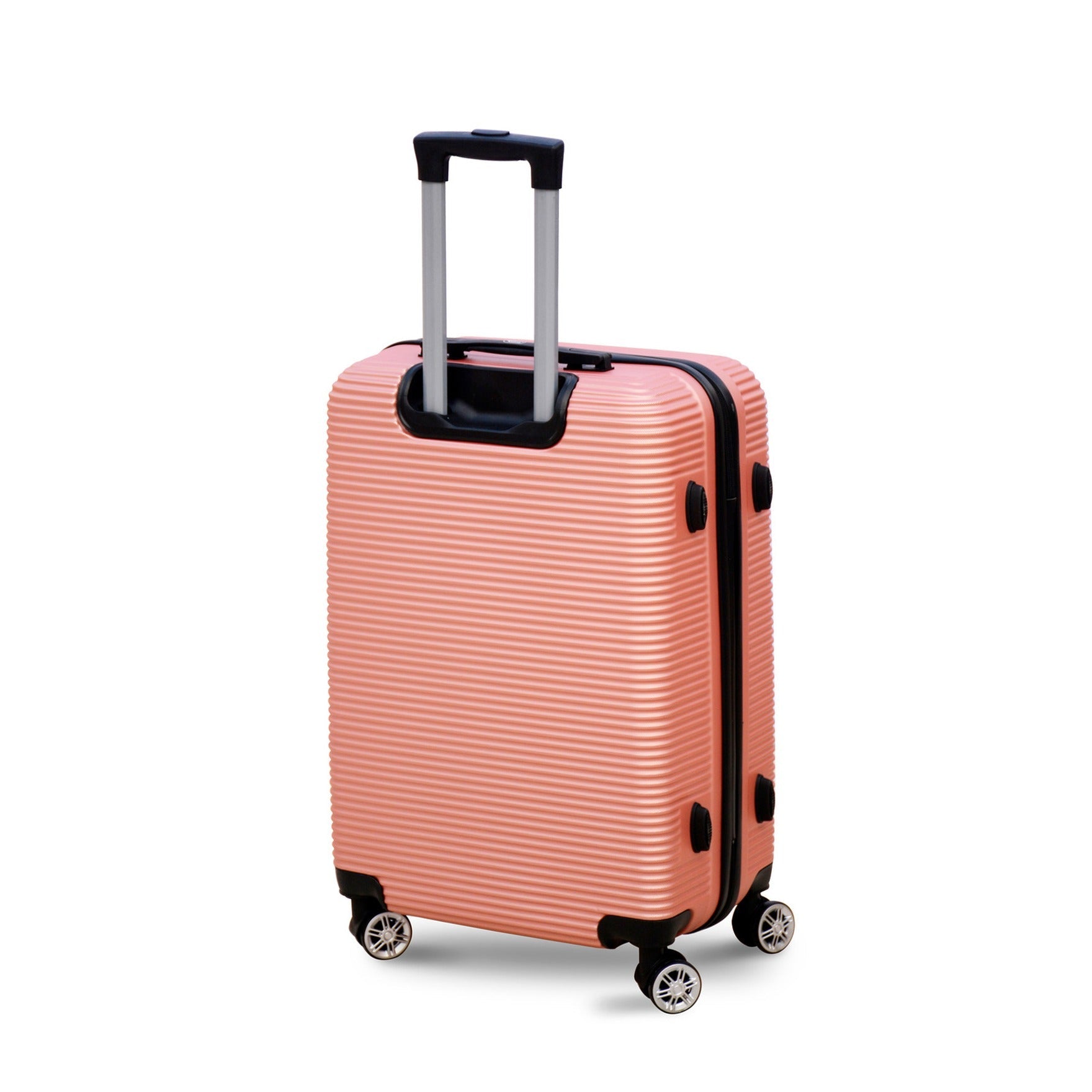 28" Dark Pink Colour JIAN ABS Line Luggage Lightweight Hard Case Trolley Bag With Spinner Wheel