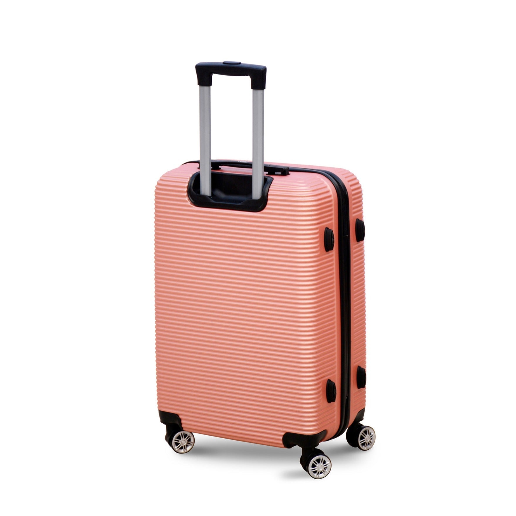 20" Dark Pink Colour JIAN ABS Line Luggage Lightweight Hard Case Carry On Trolley Bag With Spinner Wheel