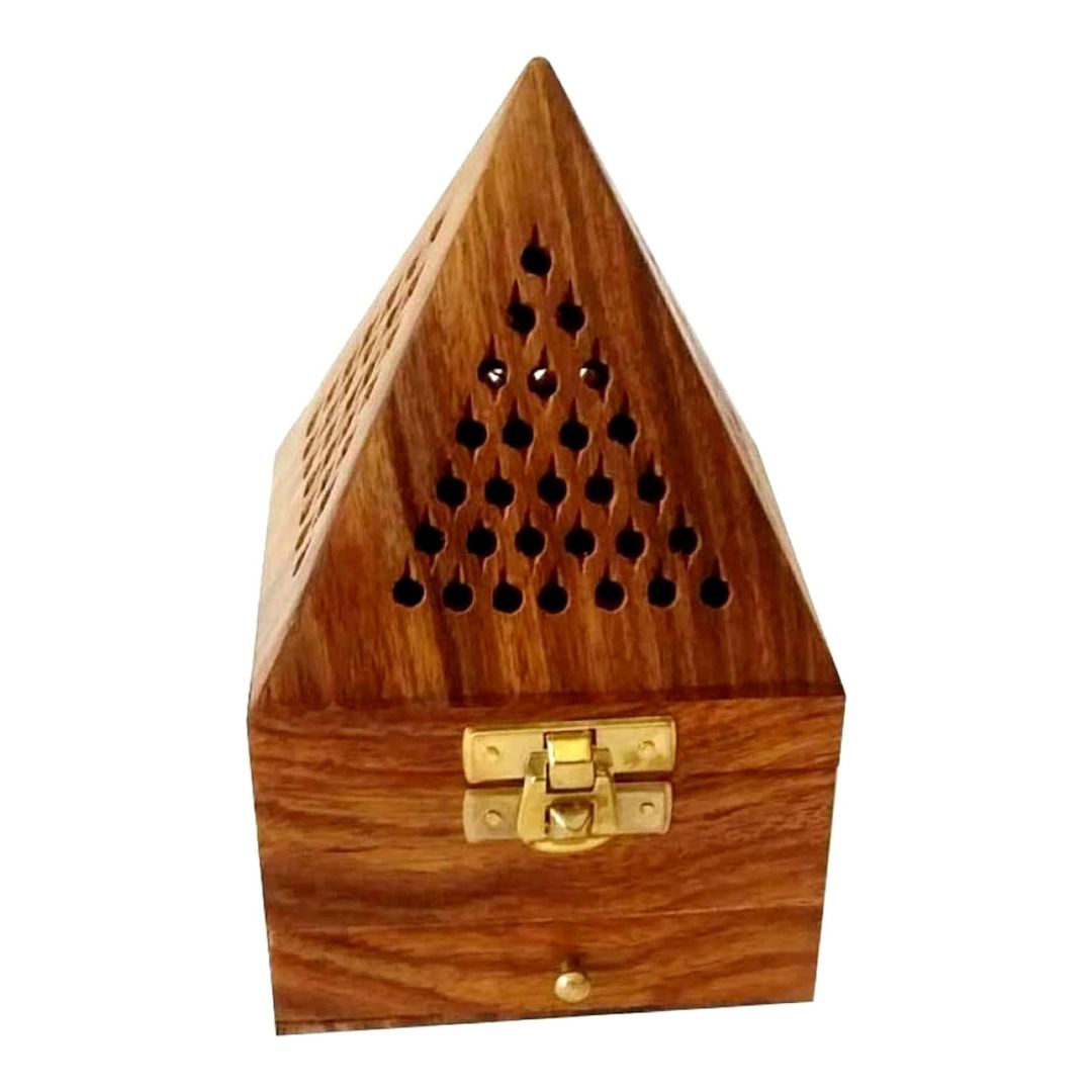 Wooden Bakhoor Pyramid Shape For Home Fragrance Medium Size