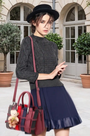Bear Pendant Tote Shoulder Bag