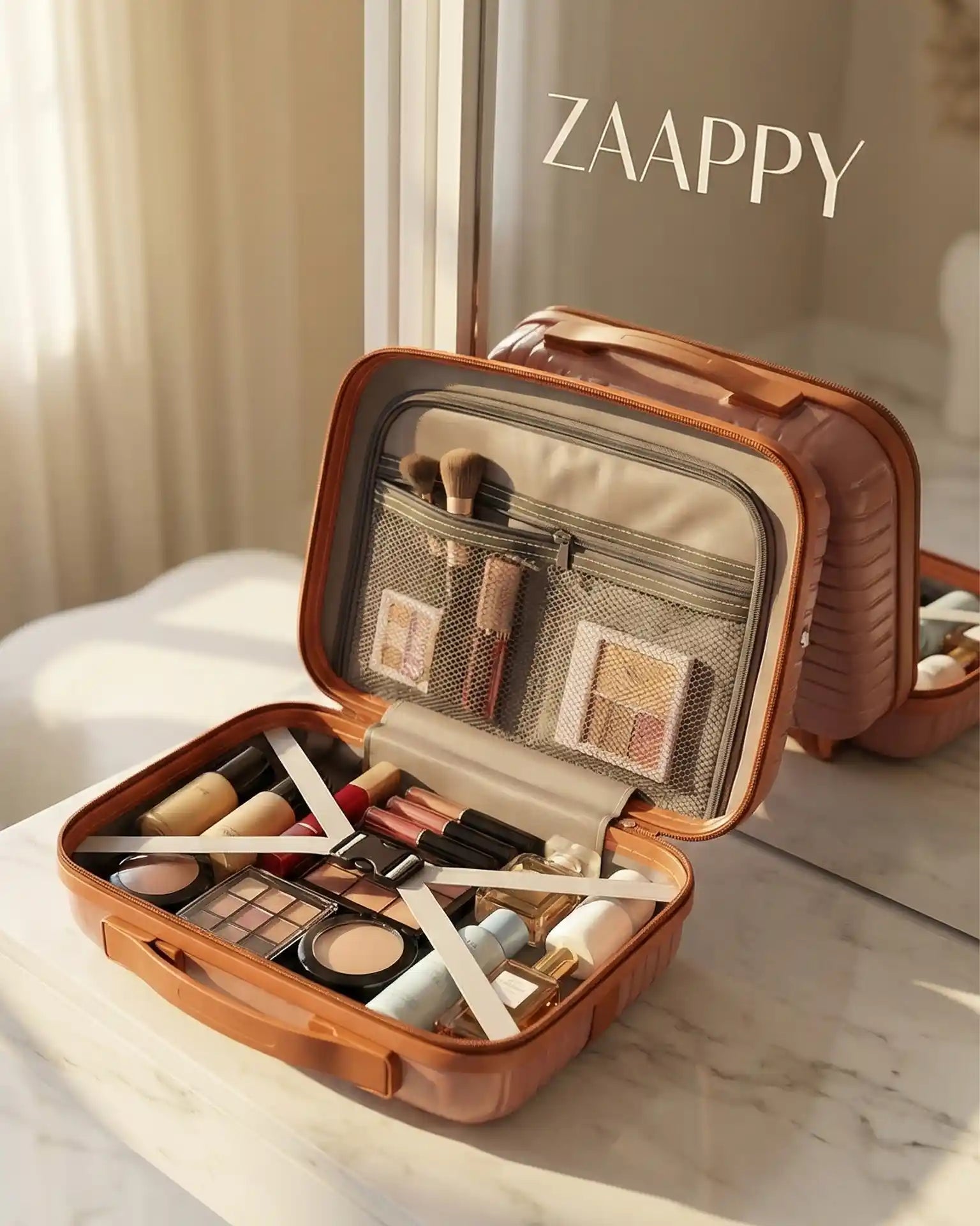 Textured PP Beauty Case Lightweight Stylish Cosmetic Organizer Box