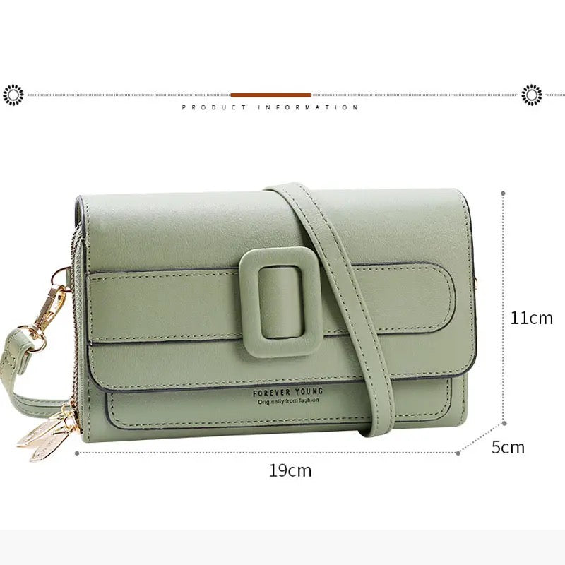 Forever Young Double Zipper Belt Buckle Sling Bag For Women | Shoulder Bag