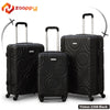 Lightweight ABS Luggage | Hard Case Trolley Bag | 3 Pcs Set 20” 24” 28 Inches | 2 Years Warranty | Yinton 2208 Black