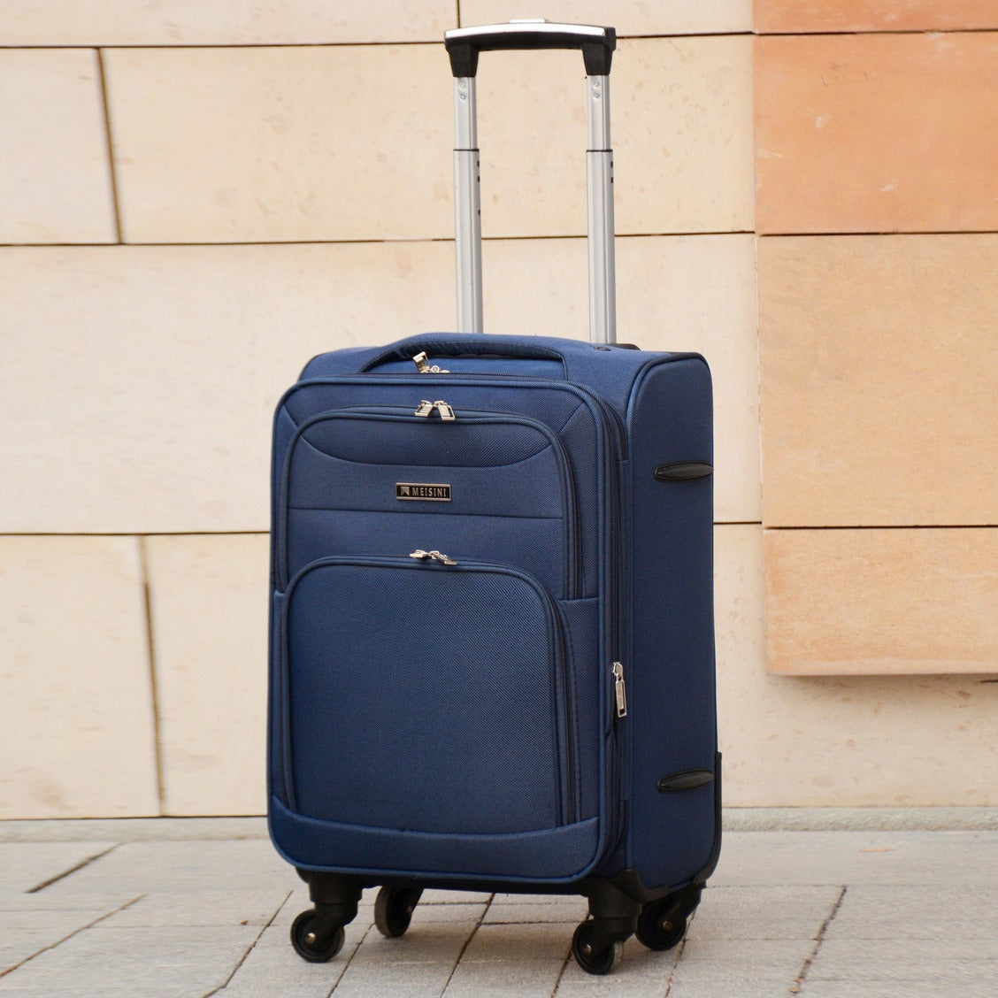 4 Piece Full Set 20" 24" 28" 32 Inches Blue Colour LP 4 Wheel 0169 Lightweight Soft Material Luggage Bag