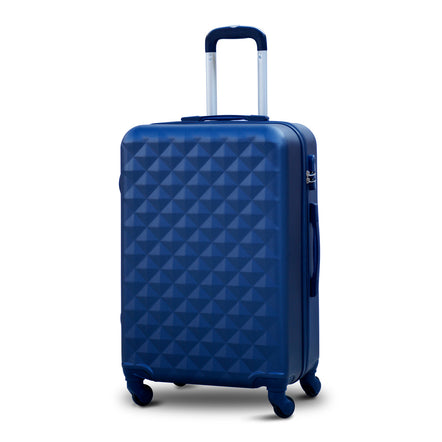 20" Diamond Cut ABS Lightweight Carry On Luggage Bag With Spinner Wheel